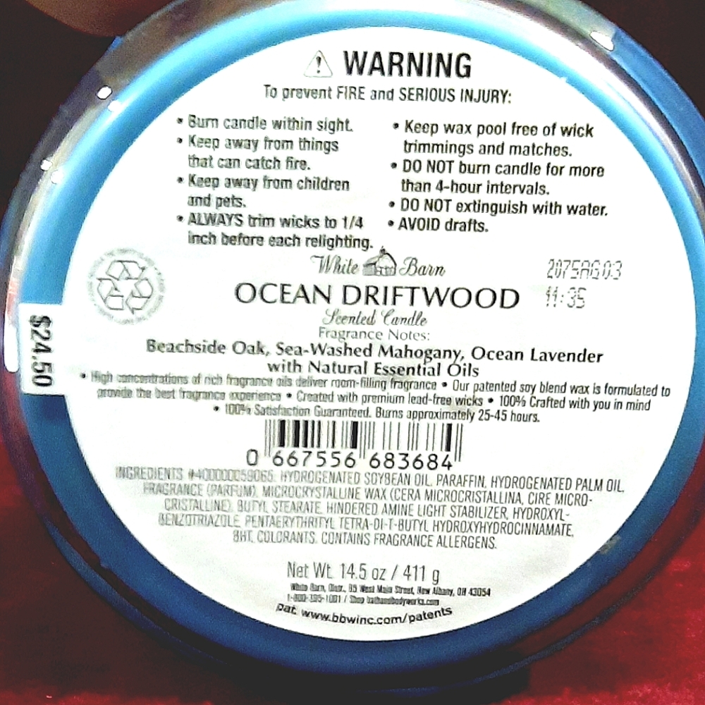Bath and Body Works Ocean Driftwood 3 wick candle! - Picture 2 of 2